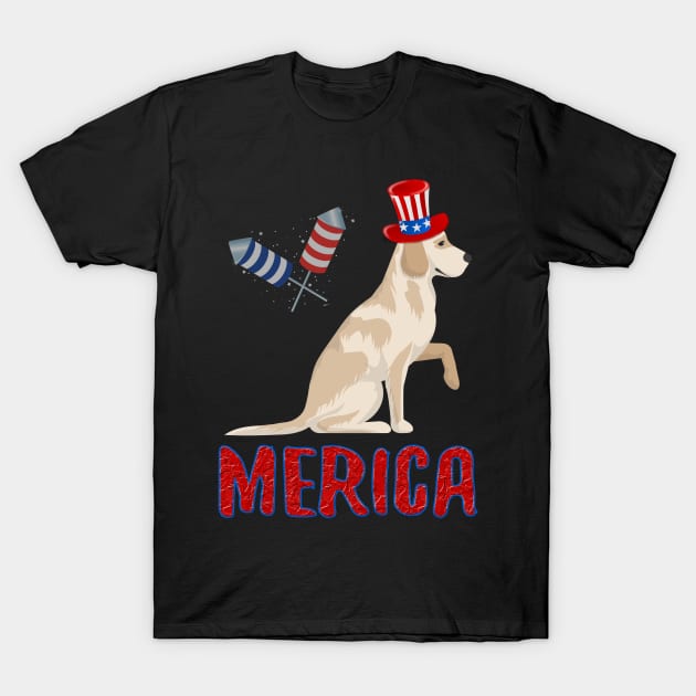 labrador retriever Merica 4th of July T shirt Kids Dog Puppy T-Shirt by Trendy_Designs